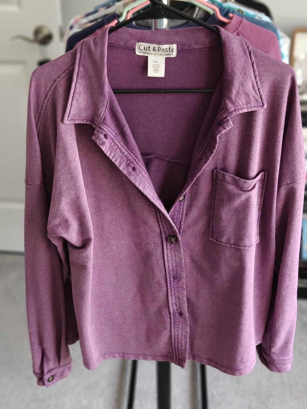 Cut & Paste Women's Button-Down Shirt - Mauve Purple